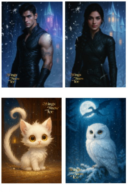 4er Set Charakterkarten Wings of Snow and Ice 